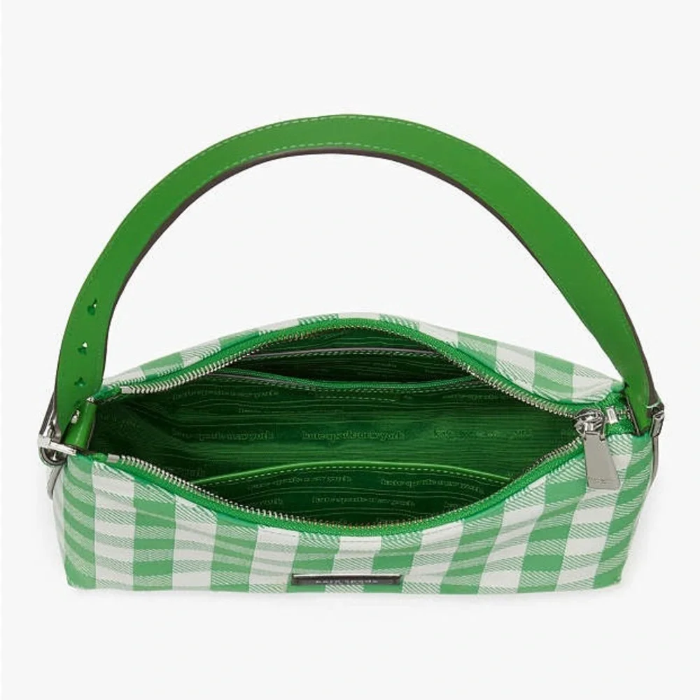 Kate Spade Sam Icon Gingham Printed Fabric Small Shoulder Bag NWT - Picture 4 of 14